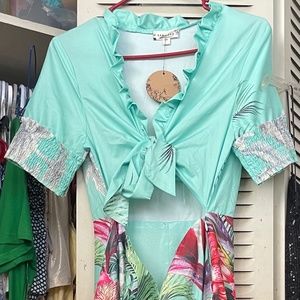 Mint Maxi Vacation Dress in Large